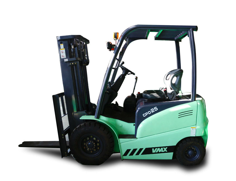 Enlightenment Four Wheel Electric Forklift 2.5 Ton With DC Motor Green